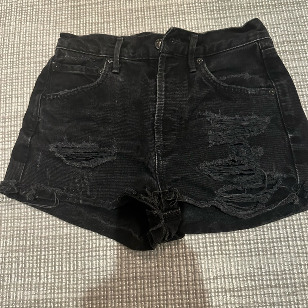 Agolde Black Denim Shorts size 24